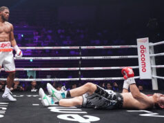 Brian Norman Jr scored a devastating fifth round knockout of Jin Sasaki in Tokyo on Thursday Photo Credit: Naoki Fukuda