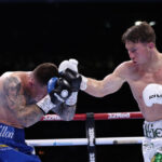 O’Leary and Dillon battling it out at Portman Road Credit: Leigh Dawney/Queensberry.