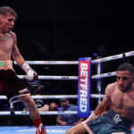 Galal Yafai was dropped on route to a shock defeat to Francisco Rodriguez Jr in Birmingham on Saturday Photo Credit: Mark Robinson Matchroom Boxing