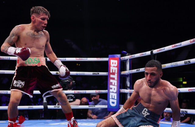 Galal Yafai was dropped on route to a shock defeat to Francisco Rodriguez Jr in Birmingham on Saturday Photo Credit: Mark Robinson Matchroom Boxing Galal Yafai was dropped on route to a shock defeat to Francisco Rodriguez Jr in Birmingham on Saturday Photo Credit: Mark Robinson Matchroom Boxing