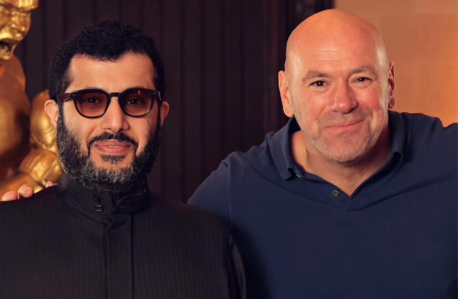 White and Alalshikh launched TKO Boxing League in March photo loan: @turki_alalshikh x