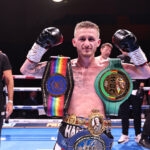 Ryan Garner, aka The Piranha defended his European title & added two further belts by defeating the British and Commonwealth champion Reece Bellotti at the Bournemouth International Centre last night. Photo Credit: Queensberry/Leigh Dawney