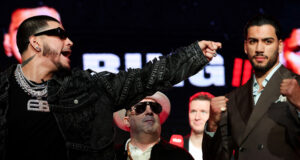 Edgar Berlanga and Hamzah Sheeraz face off ahead of tomorrow night credit: Golden Boy Promotions