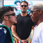 Rodriguez and Cafu face-to-face ahead of their unification Photo Credit: Melina Pizano/ Matchroom