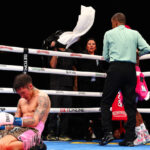 Rodriguez celebrates after beating Cafu Photo Credit: Melina Pizano/Matchroom