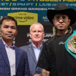 Manny Pacquiao challenges Mario Barrios for the WBC welterweight world title in Las Vegas on Saturday Photo Credit: Esther Lin/Premier Boxing Champions