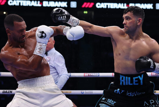 Jack Catterall beat Harlem Eubank by technical decision in Manchester Photo Credit: Mark Robinson Matchroom Boxing