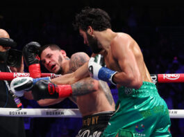 Hamzah Sheeraz demolished Edgar Berlanga in five rounds in New York Photo Credit: Golden Boy/Cris Equeda