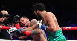 Hamzah Sheeraz demolished Edgar Berlanga in five rounds in New York Photo Credit: Golden Boy/Cris Equeda