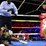 An impressive knockdown on the undercard credit: Mikey Williams/Top Rank