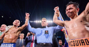 Manny Pacquiao was held to a draw by Mario Barrios on his return to the ring in Las Vegas on Saturday Photo Credit: Esther Lin/Premier Boxing Champions