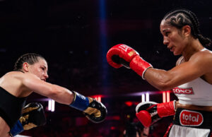 Katie Taylor overcame Amanda Serrano for a third time in New York on Friday Photo Credit: Esther Lin/MVP