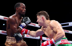 Oscar Duarte overcame Kenneth Sims Jr by majority decision in Chicago Photo Credit: Golden Boy / Cris Esqueda