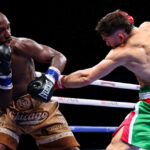 Duarte and Sims Jr put on a frantic battle Photo Credit: Golden Boy / Cris Esqueda