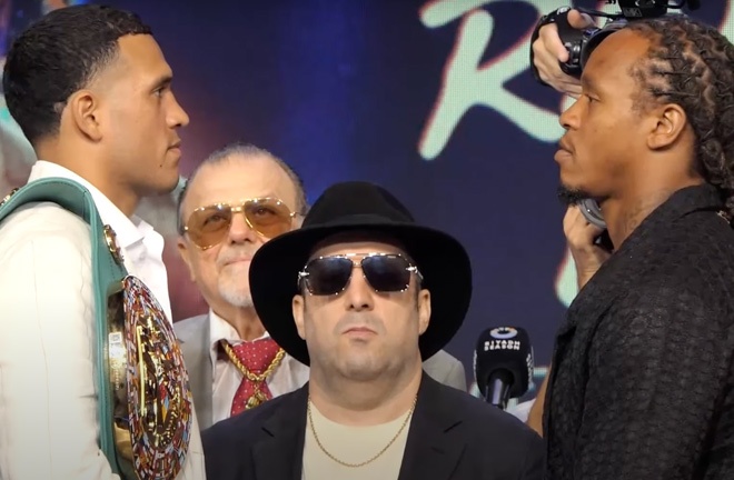 Benavidez face-to-face with Yarde ahead of their clash on November 22 Photo Credit: Seconds Out YT