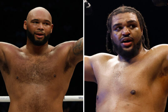 Frazer Clarke and Jeamie TKV are set to meet for the vacant British heavyweight title on September 27 on BBC Two Photo Credit: Lawrence Lustig/BOXXER