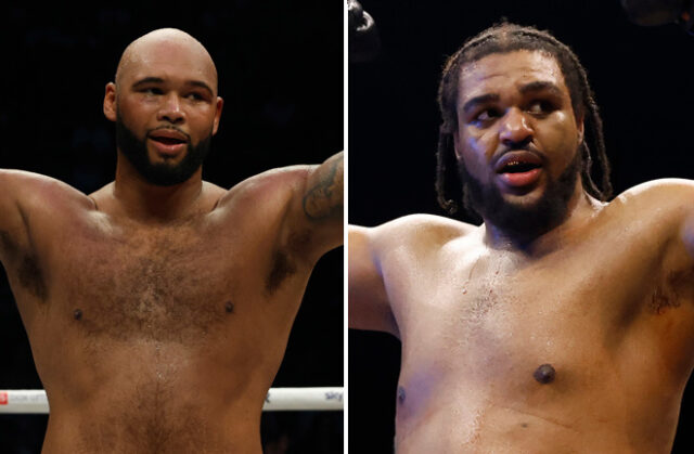 Frazer Clarke and Jeamie TKV are set to meet for the vacant British heavyweight title on September 27 on BBC Two Photo Credit: Lawrence Lustig/BOXXER