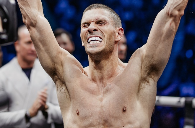 Essex celebrates his victory over Numeiro Photo Credit: David Cavan/Misfits Boxing