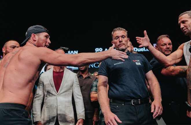Till and Rockhold clashed at Thursday's final press conference Photo Credit: David Cavan/Misfits Boxing