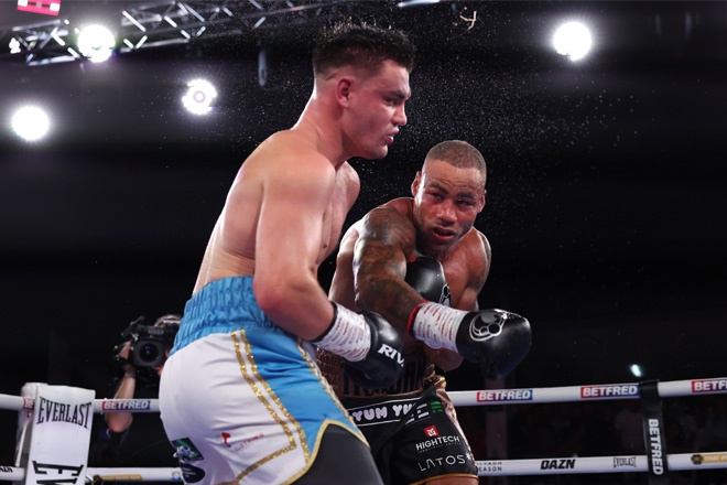 Williamson scored a stunning knockout in round nine of his bout credit: Mark Robinson/ Matchroom Boxing