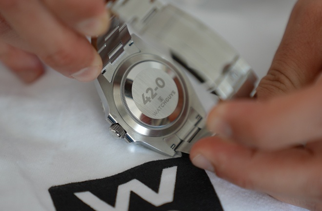 The Rolex is engraved with the '42-0' record Crawford will have if he defeats Canelo