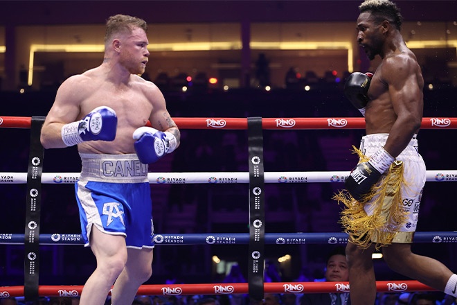 Canelo Alvarez comfortably outscored William Skull Credit: Leigh Dawney/Queensberry