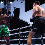 Pat Brown went to 4-0 in Belfast stopping his man in round two. credit: Matthew Pover Matchroom Boxing