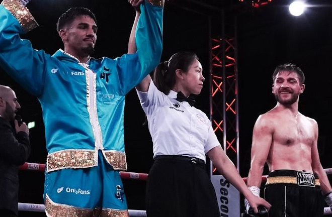 Flynn stopped Burlac in three rounds Photo Credit: X @jordz_flynn