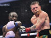Terence Crawford beat Canelo Alvarez on points to become the undisputed super middleweight champion in Las Vegas Photo Credit: AP Photo/David Becker