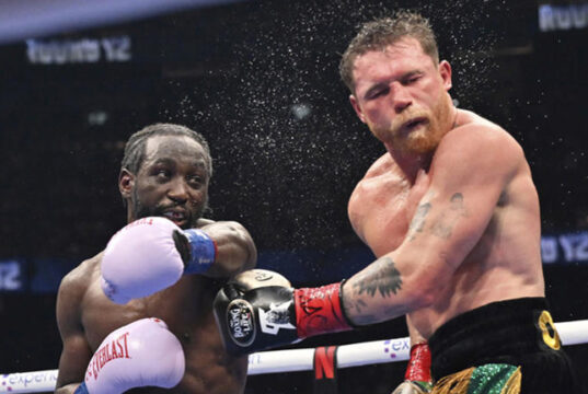 Terence Crawford beat Canelo Alvarez on points to become the undisputed super middleweight champion in Las Vegas Photo Credit: AP Photo/David Becker