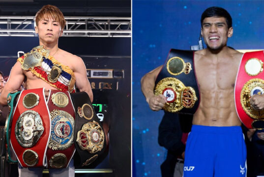 Naoya Inoue and MJ Akhmadaliev face off this Sunday credit: Matchroom/ Top Rank