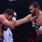 Arslanbek Makhmudov proved too strong for Dave Allen in Sheffield on Saturday Photo Credit: Mark Robinson Matchroom Boxing