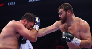 Arslanbek Makhmudov proved too strong for Dave Allen in Sheffield on Saturday Photo Credit: Mark Robinson Matchroom Boxing