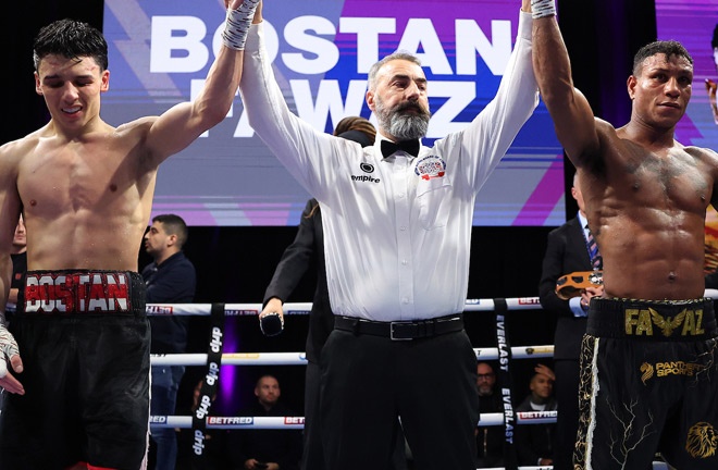 Bostan and Fawaz fought to a draw in January Photo Credit: Mark Robinson Matchroom Boxing