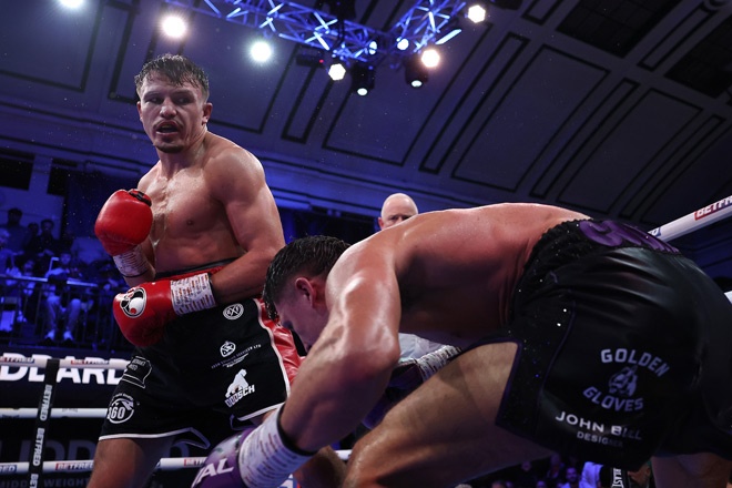 Liddard dropped Conway in the ninth round credit: Mark Robinson Matchroom Boxing.