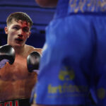 Leli Buttigueg picked up a nasty cut in the second round credit: Mark Robinson Matchroom Boxing.