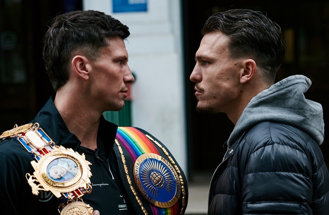 Conway and Liddard face-to-face ahead of their showdown Photo Credit: Mark Robinson Matchroom Boxing