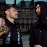 Allen and Makhmudov face-to-face ahead of Saturday’s showdown Photo Credit: Mark Robinson Matchroom Boxing