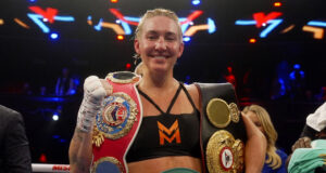Mikaela Mayer beat Mary Spencer to become unified super welterweight world champion in Canada on Thursday Photo Credit: Vitor Munhoz/Eye Of The Tiger