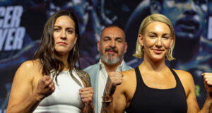 Mayer and Spencer face off ahead of their fight tomorrow. Credit: Vitor Munhoz/Eye Of The Tiger