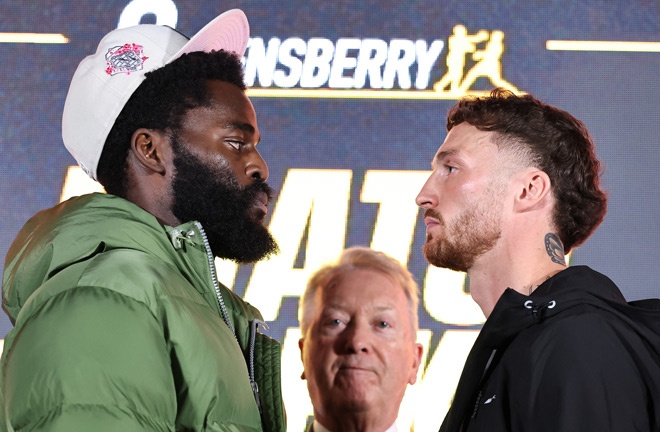Buatsi and Parker face-to-face ahead of Saturday's showdown Photo Credit: Queensberry/Leigh Dawney