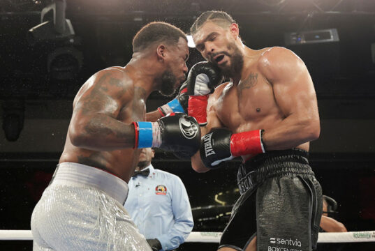 Lenier Pero overcame Jordan Thompson in Orlando Photo Credit: Zachariah Delgado/Matchroom Boxing
