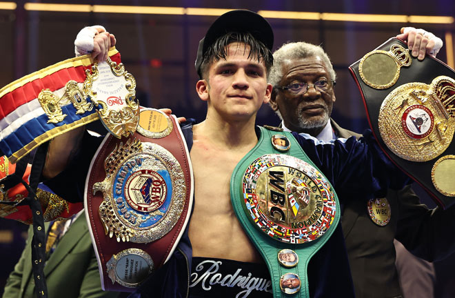 Bam Rodriguez knocked out Fernando Martinez to unify the super flyweight division Photo Credit: Queensberry/Leigh Dawney