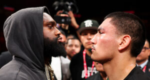 Vergil Ortiz Jr and Jaron Ennis came face-to-face Photo Credit: Golden Boy Promotions / Cris Esqueda