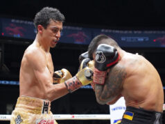 Rafael Espinoza stopped Arnold Khegai in Mexico on Saturday Photo Credit: Zanfer Boxing