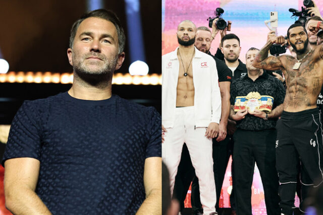 Eddie Hearn gave his instant reaction to Chris Eubank Jr and Conor Benn's weigh in. credit: Mark Robinson/ Matchroom/ Queensberry