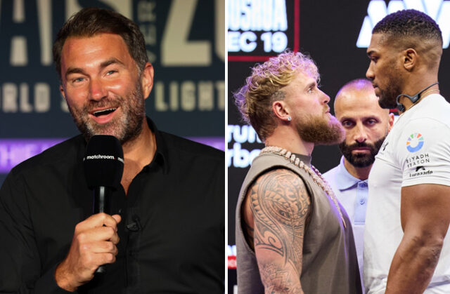 Eddie Hearn misled Jake Paul's team over Anthony Joshua's weight Photo Credit: Ed Mulholland/Matchroom/Esther Lin/MVP Eddie Hearn misled Jake Paul's team over Anthony Joshua's weight Photo Credit: Ed Mulholland/Matchroom/Esther Lin/MVP