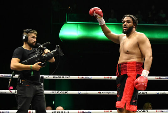 Jeamie TKV after his career best win over Frazer Clarke Credit: Chris Dean/ BOXXER