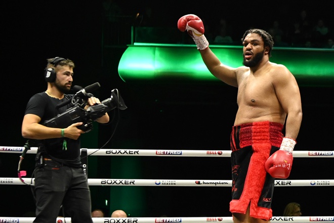 Jeamie TKV after his career best win over Frazer Clarke Credit: Chris Dean/ BOXXER