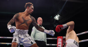 Ben Whittaker destroyed Benjamin Gavazi in the first round in Birmingham Photo Credit: Mark Robinson Matchroom Boxing